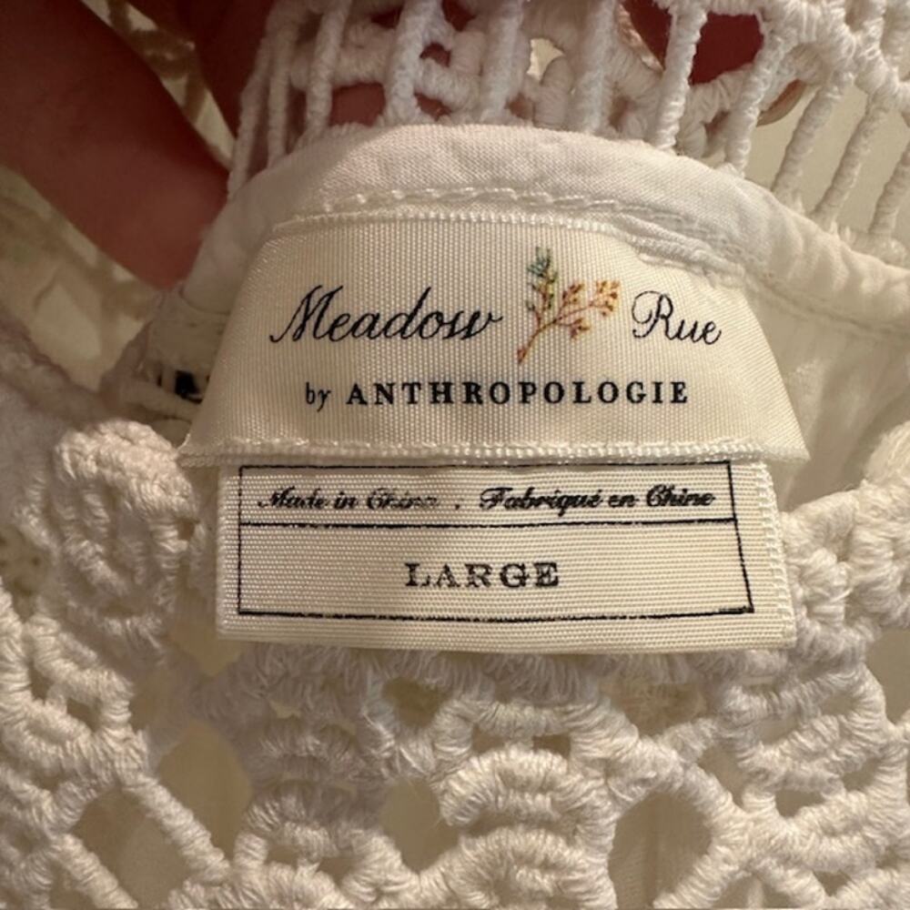 Meadow Rue By Anthropologie Sierra Crochet Tank Size: L Color: Ivory - Picture 9 of 10